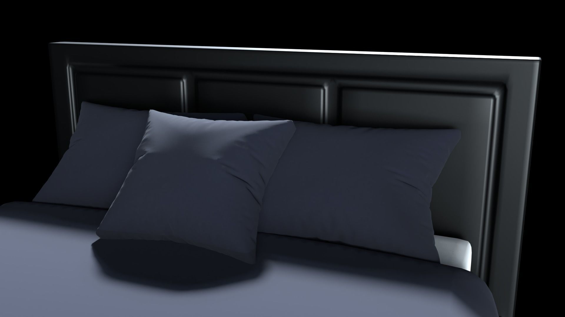 Modern Bed 2 Low-poly 3D model_5