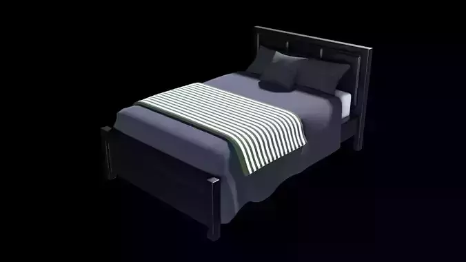 Modern Bed  2 Low-poly 3D model