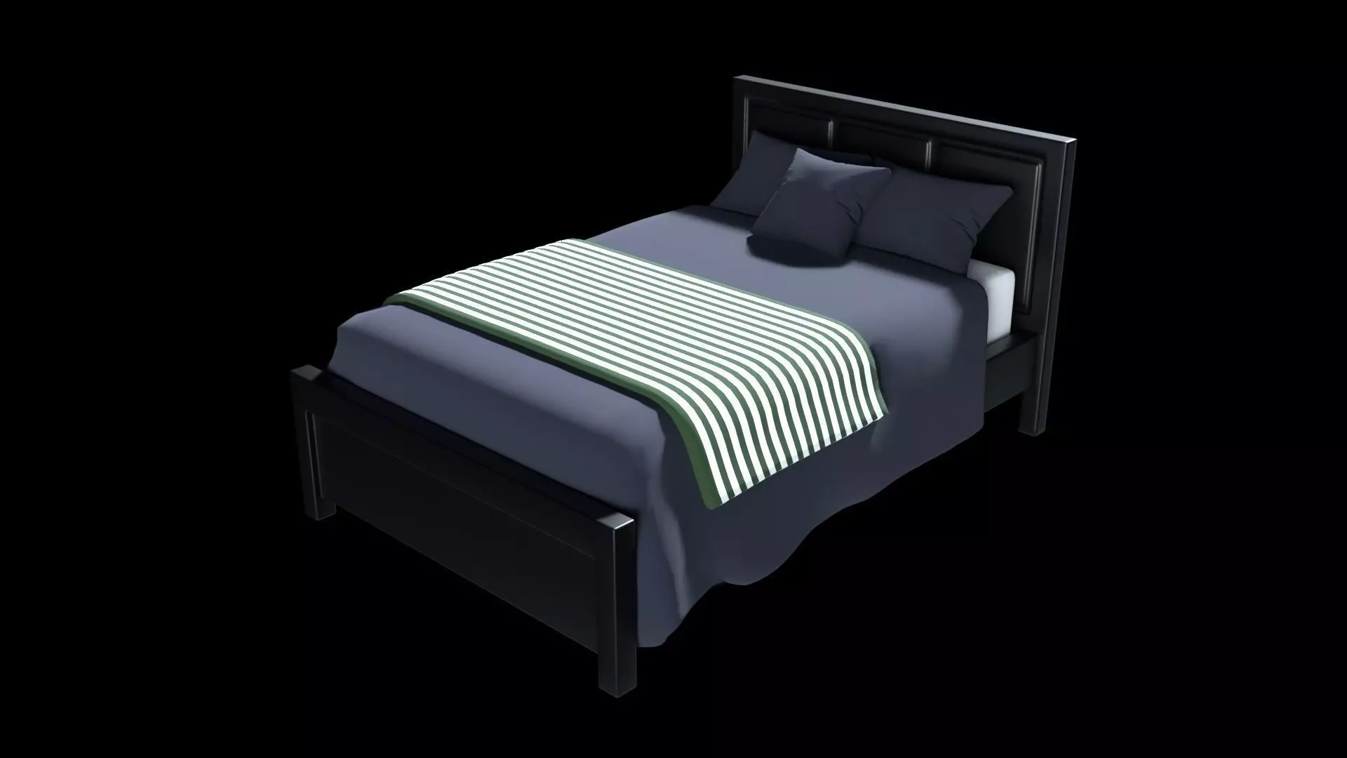 Modern Bed 2 Low-poly 3D model_0