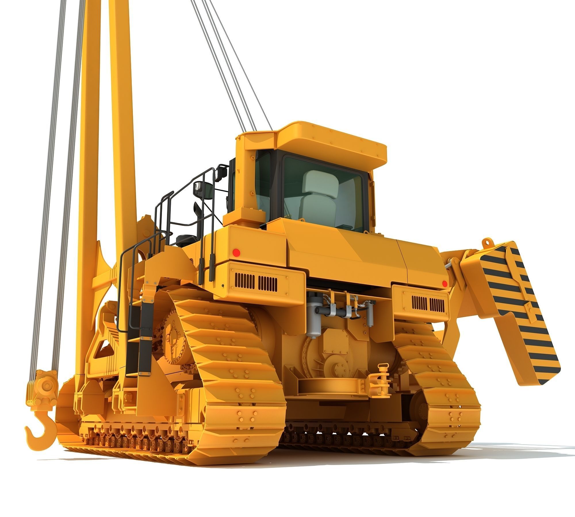 Pipelayer Bulldozer Machine 3D model_3