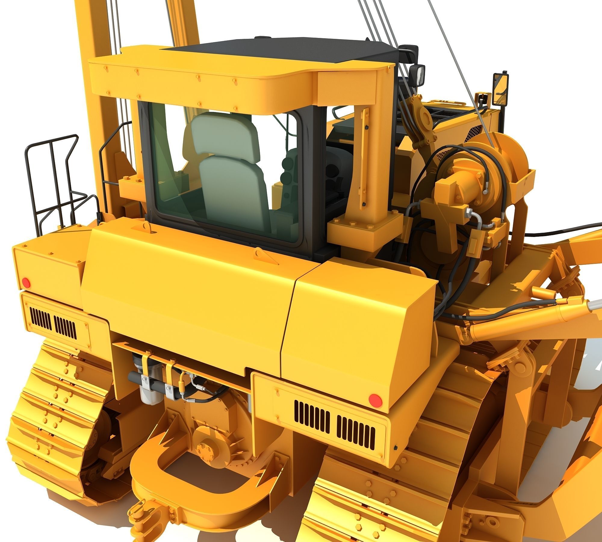 Pipelayer Bulldozer Machine 3D model_14
