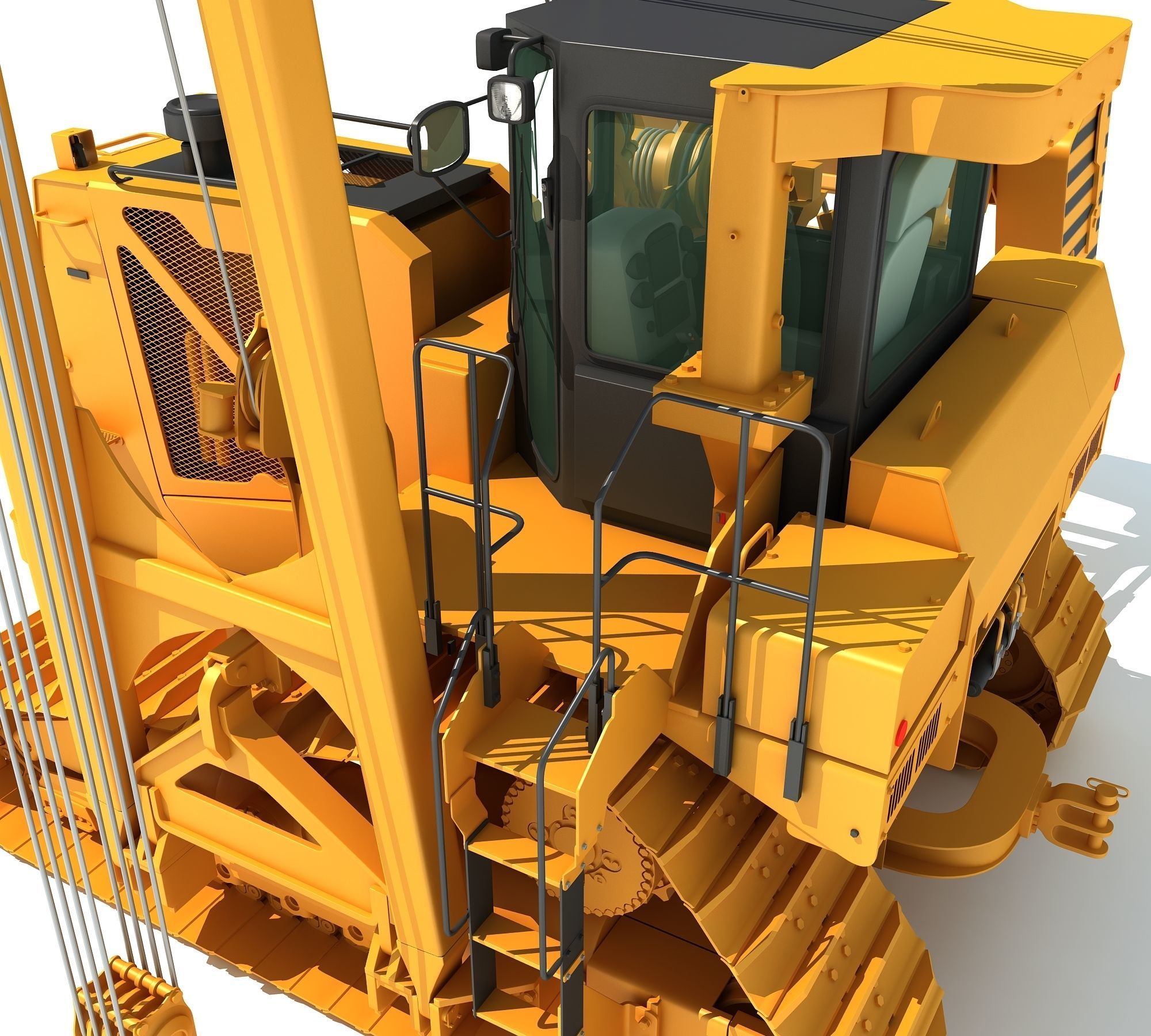 Pipelayer Bulldozer Machine 3D model_16