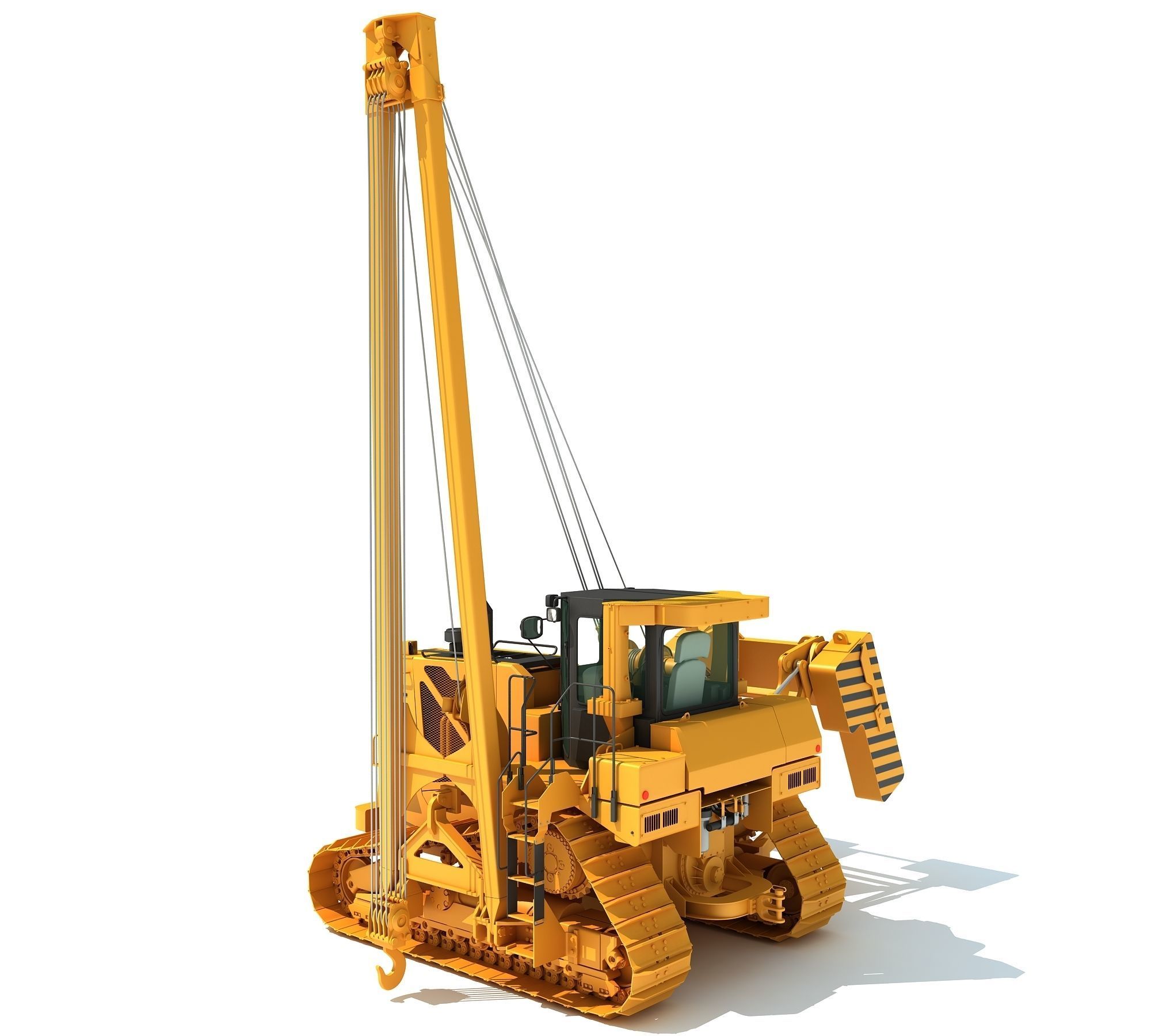 Pipelayer Bulldozer Machine 3D model_6