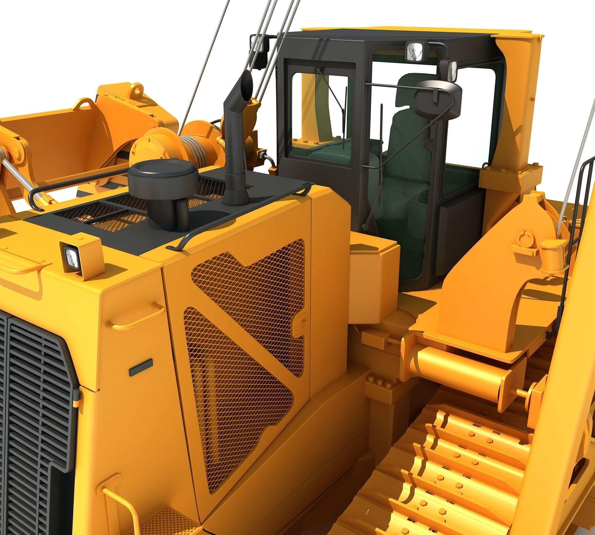 Pipelayer Bulldozer Machine 3D model_15
