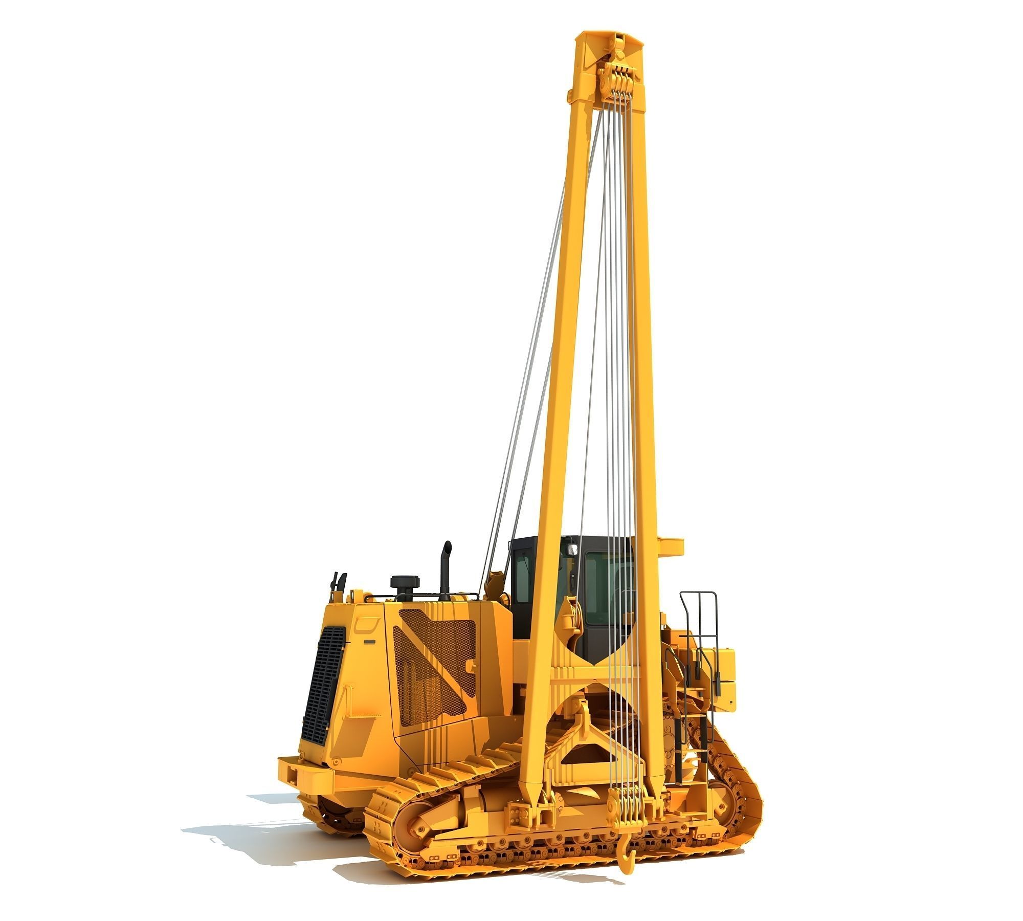 Pipelayer Bulldozer Machine 3D model_2