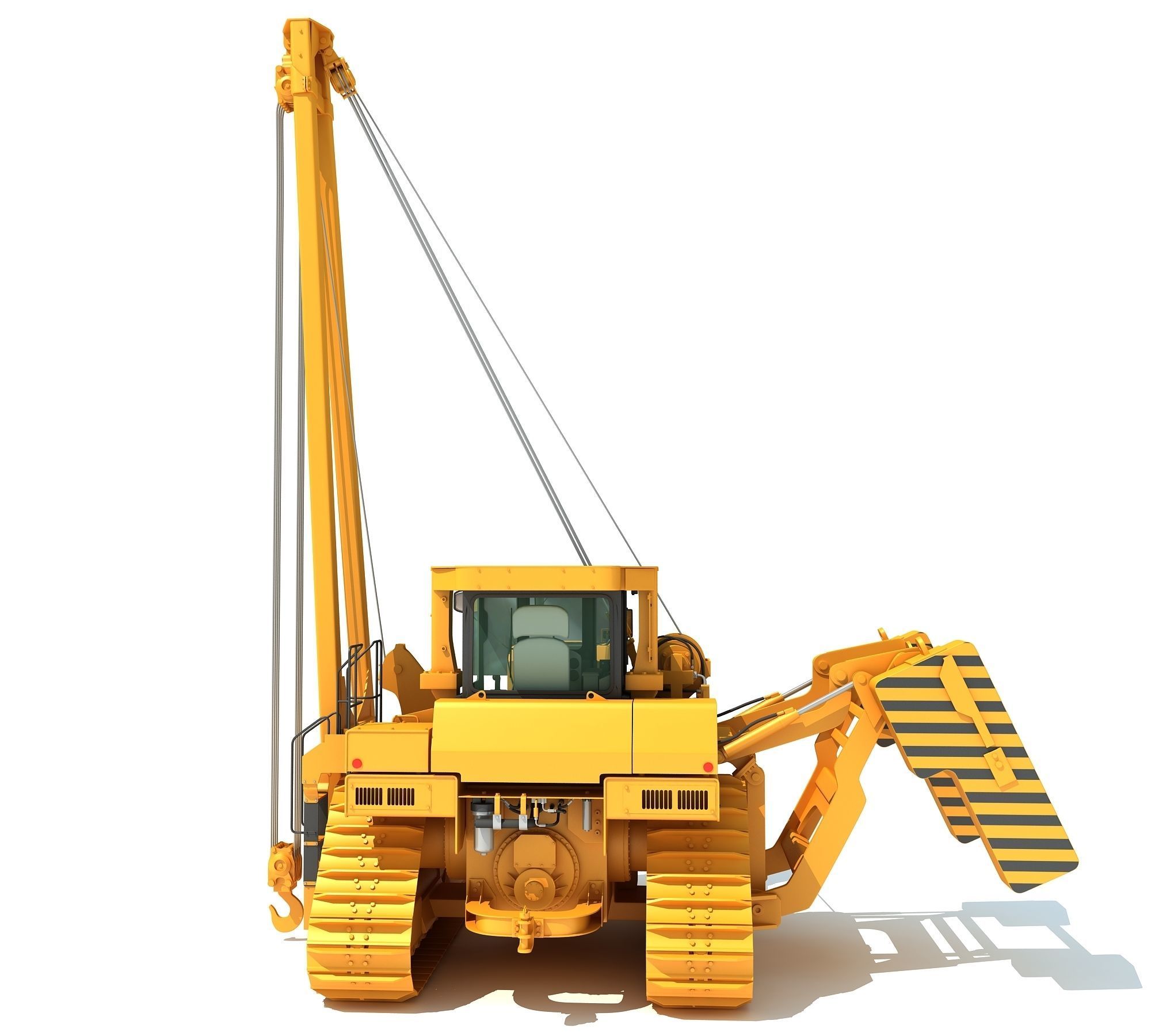 Pipelayer Bulldozer Machine 3D model_7