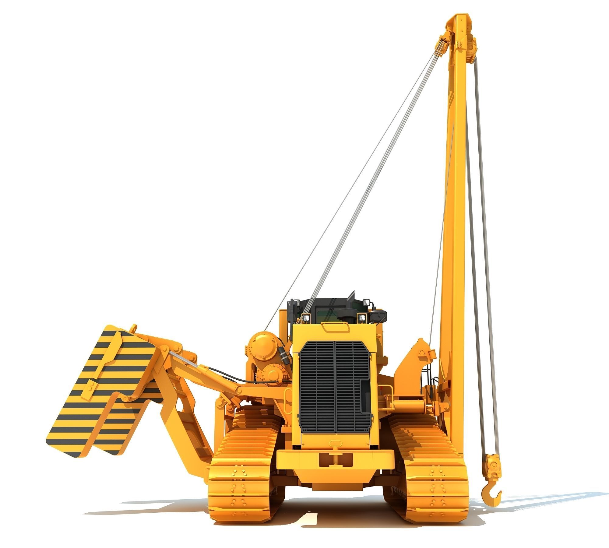 Pipelayer Bulldozer Machine 3D model_10