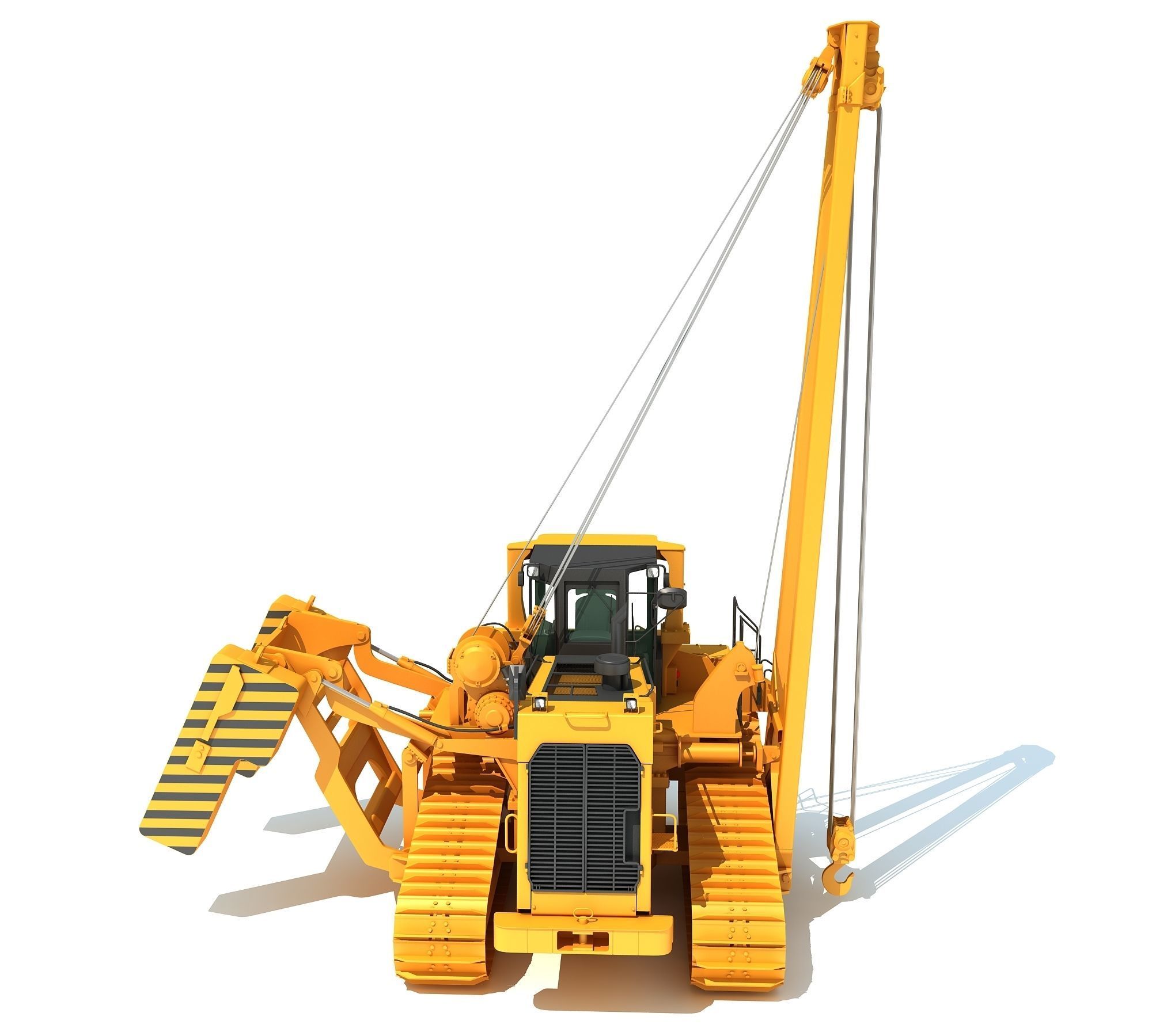 Pipelayer Bulldozer Machine 3D model_9