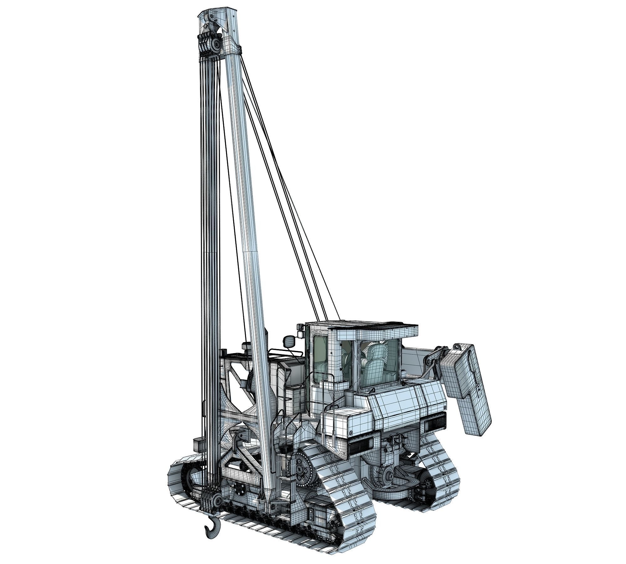 Pipelayer Bulldozer Machine 3D model_21