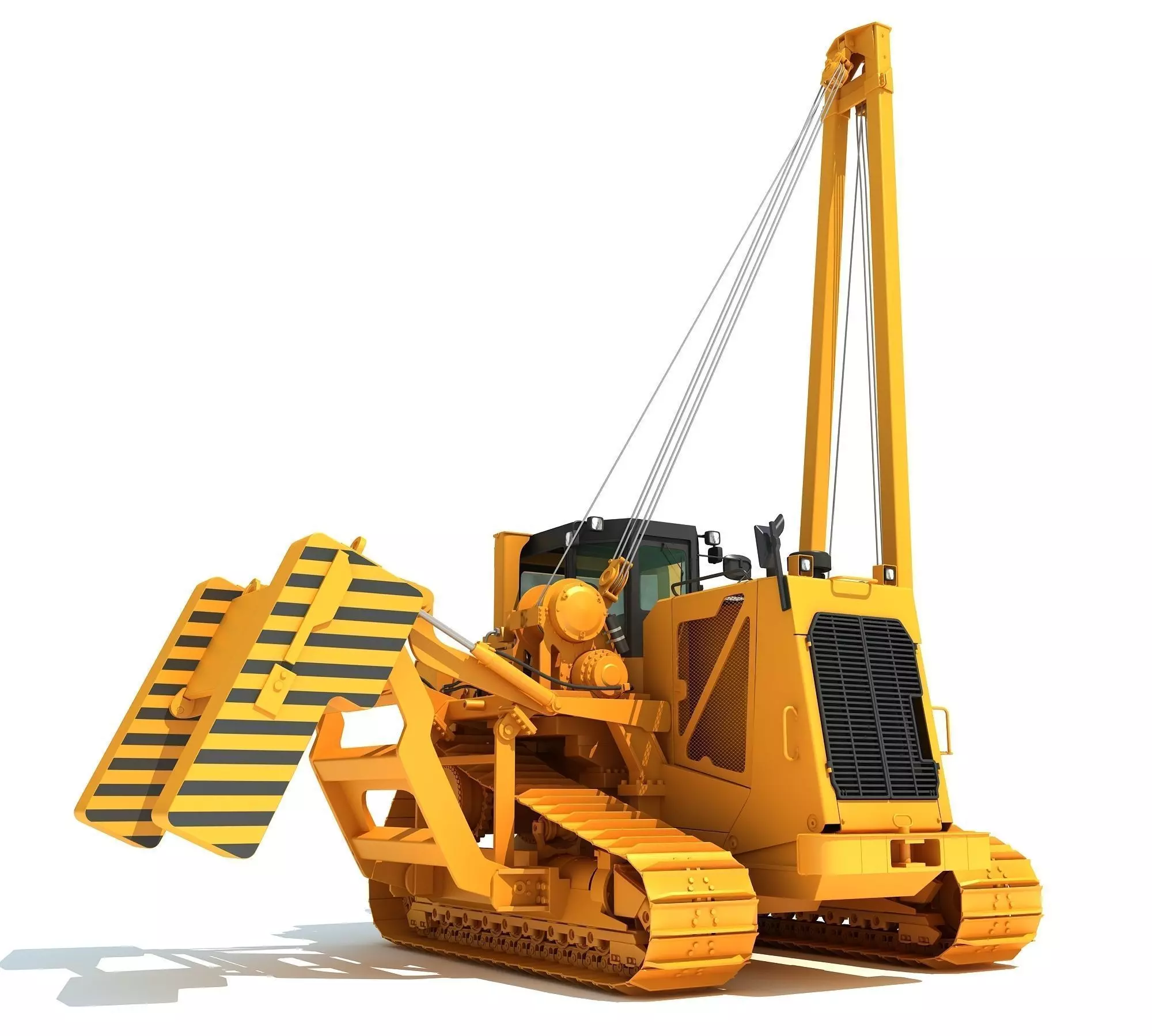 Pipelayer Bulldozer Machine 3D model_0