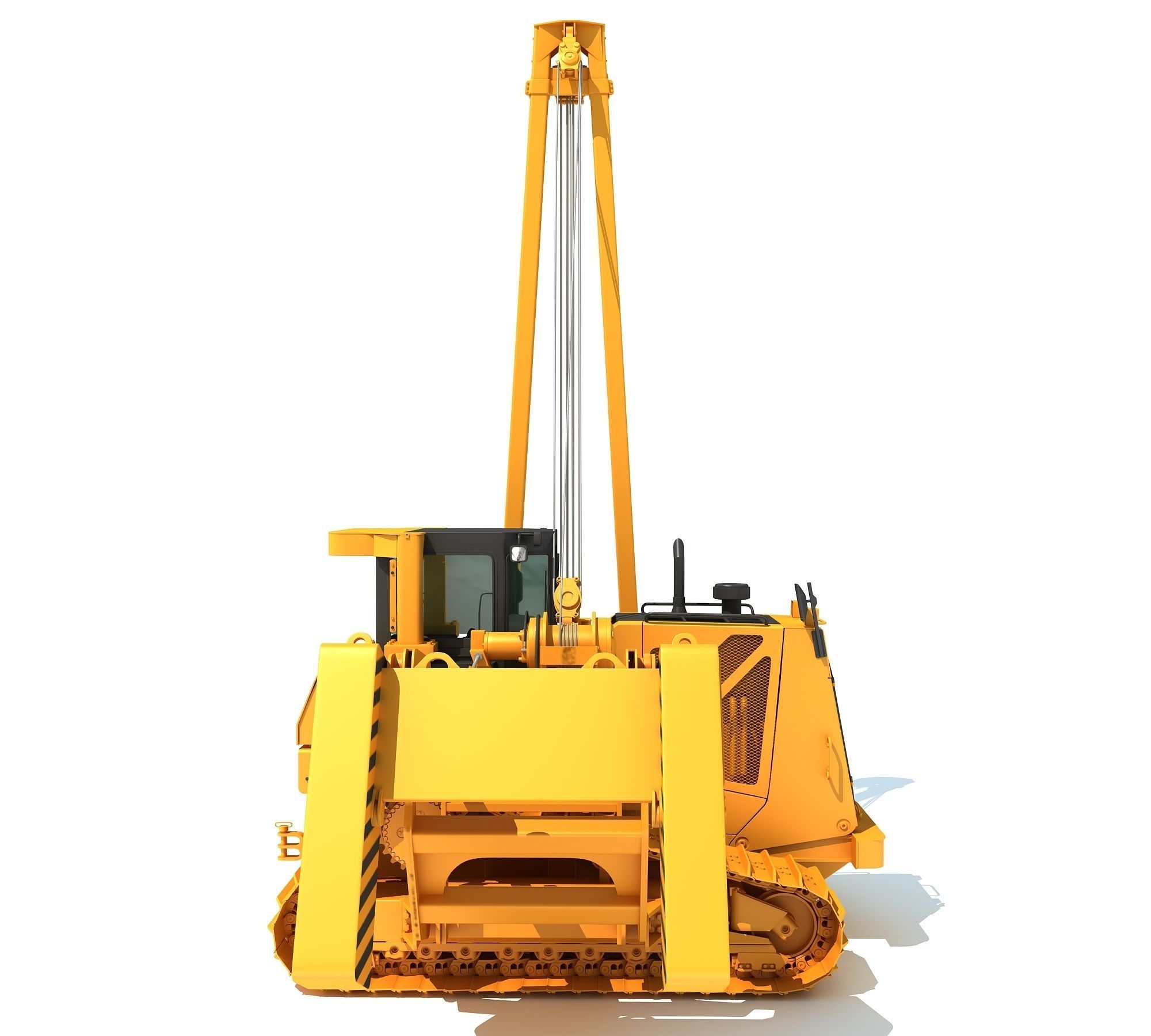 Pipelayer Bulldozer Machine 3D model_8