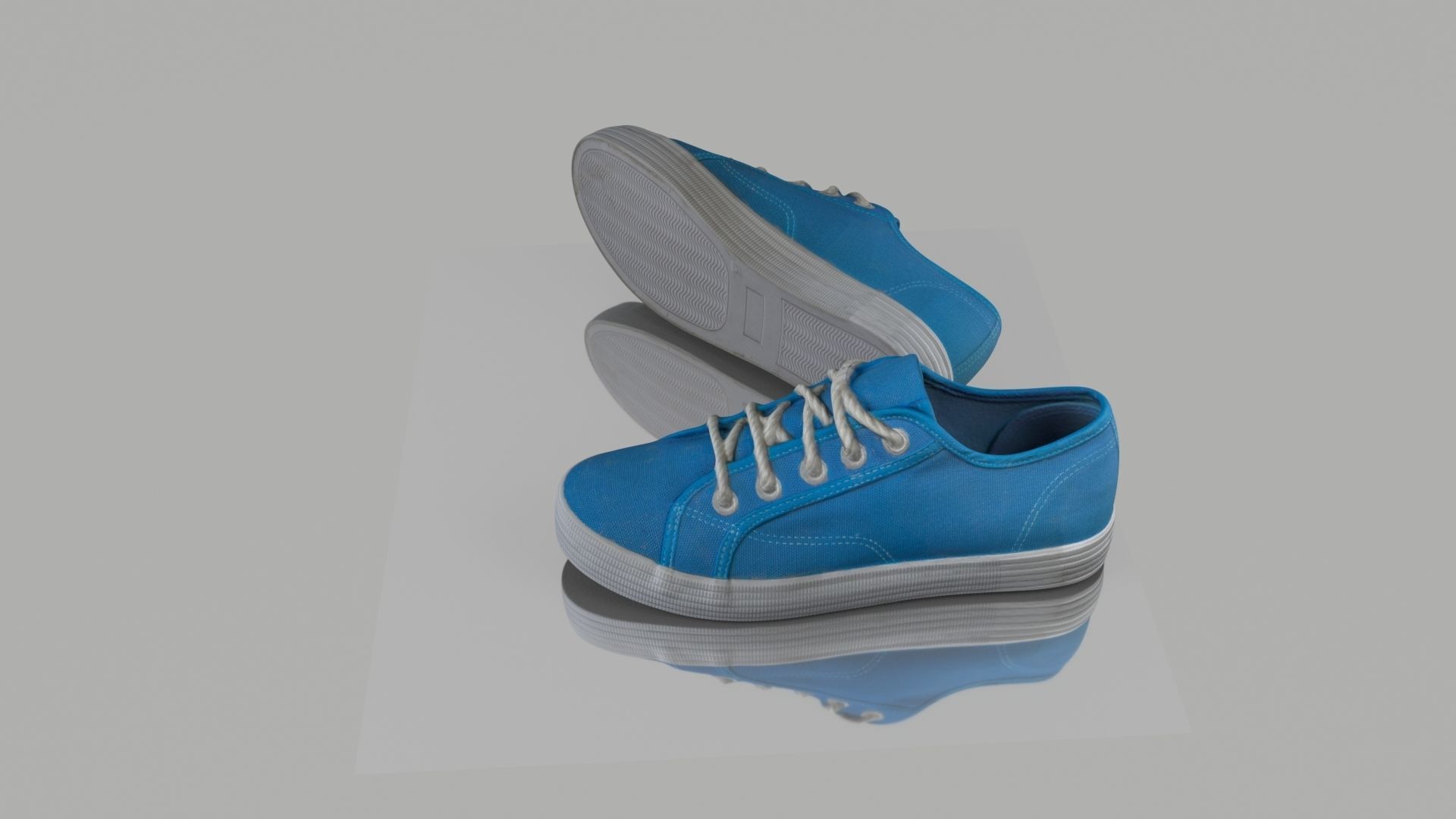 Sneakers pair of Low-poly 3D model_3