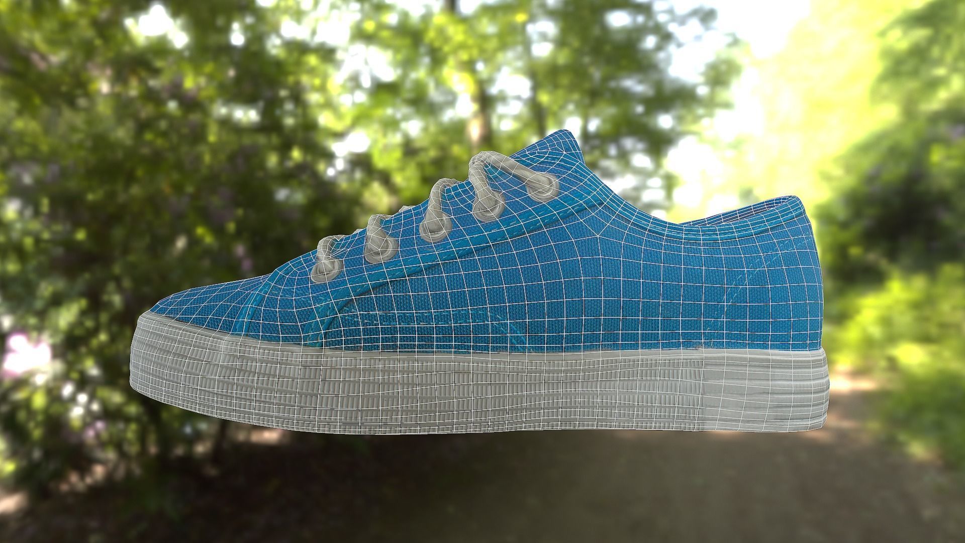 Sneakers pair of Low-poly 3D model_7