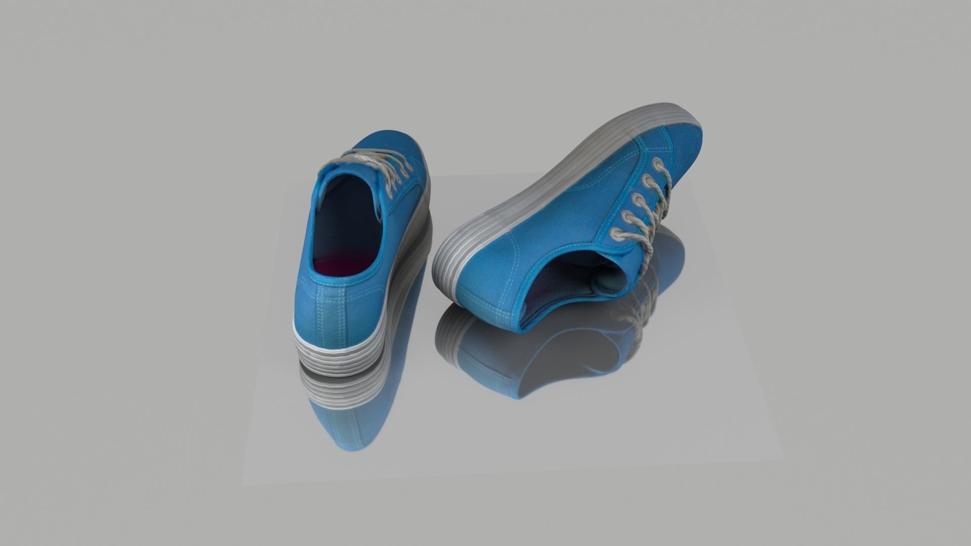 Sneakers pair of Low-poly 3D model_1