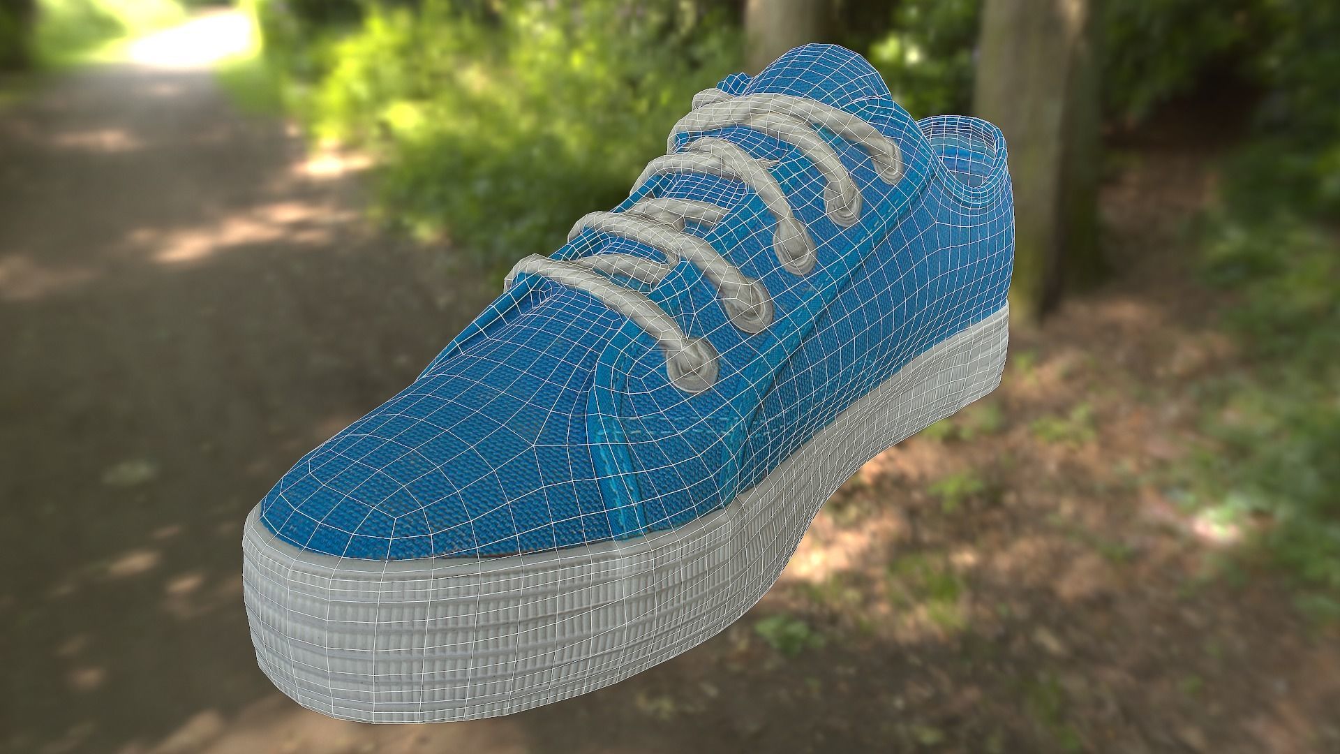 Sneakers pair of Low-poly 3D model_4