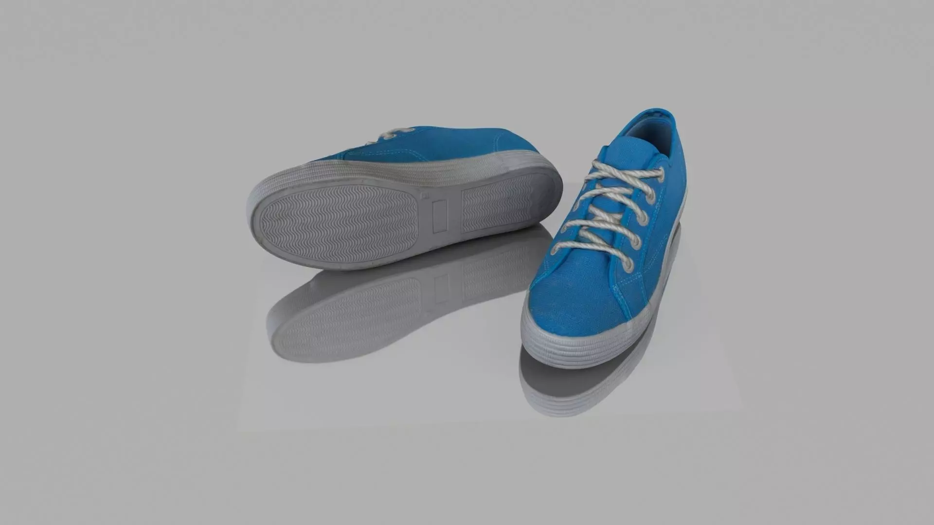 Sneakers pair of Low-poly 3D model_0