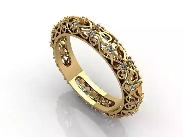 Engagement ring with diamonds