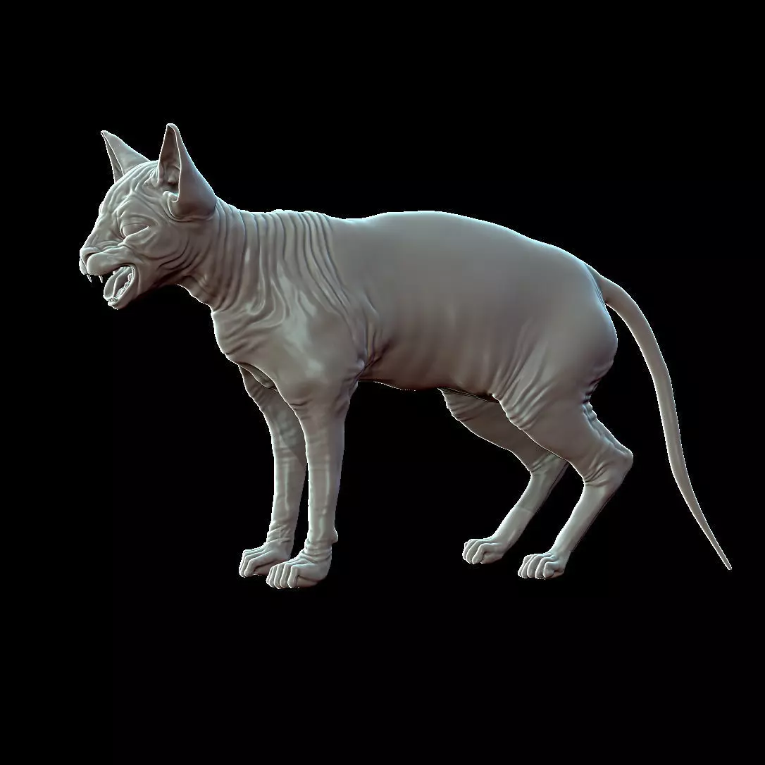 Sphinx Cat Sculpt 3D model_0