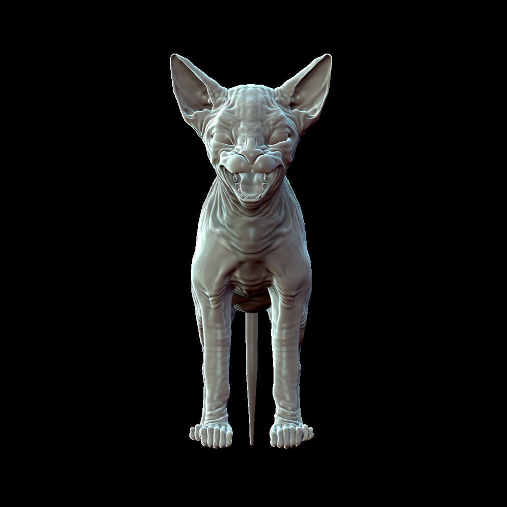 Sphinx Cat Sculpt 3D model_1