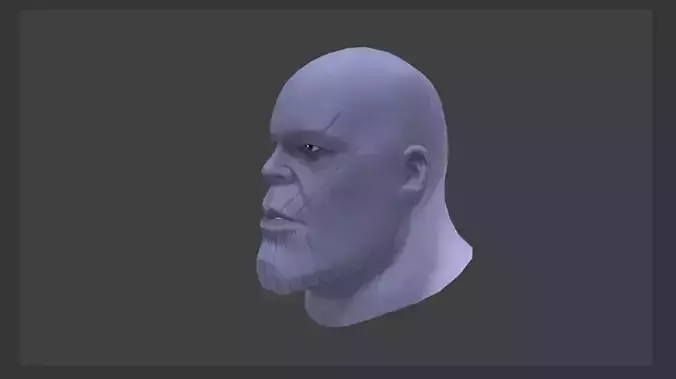 Thanos Bust Low-poly 3D model
