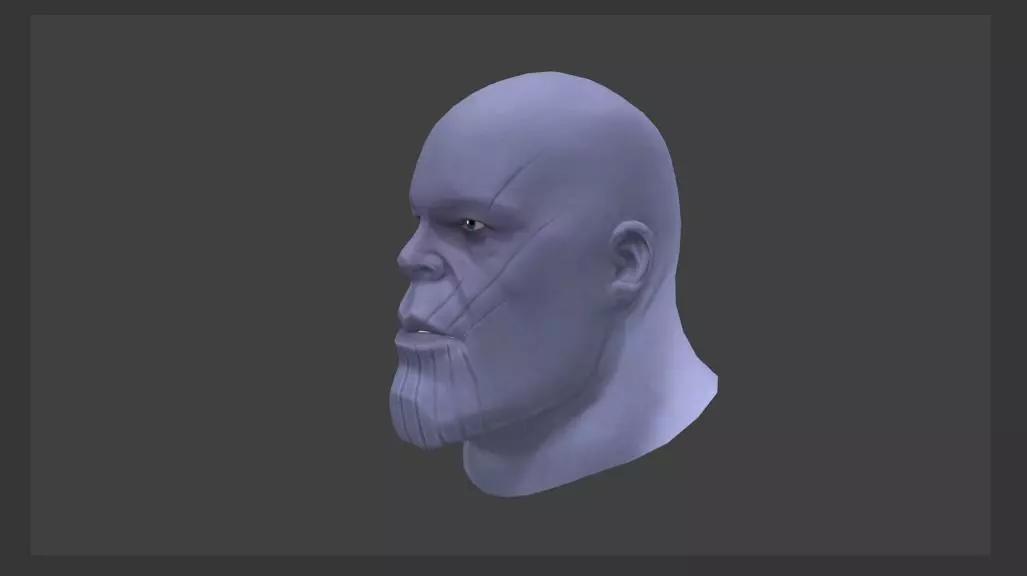 Thanos Bust Low-poly 3D model_0