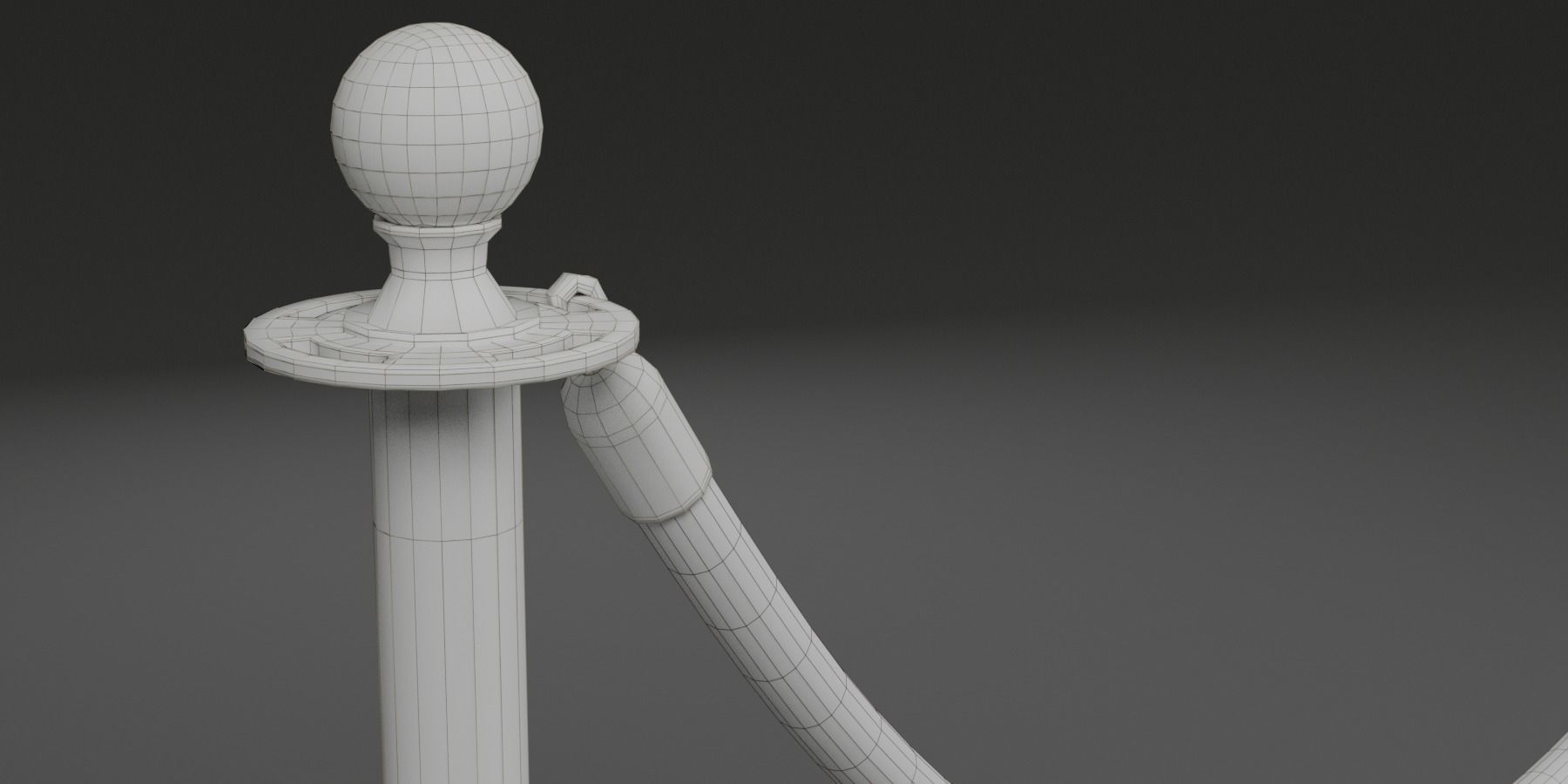 Stanchion and a Red Velvet Rope 3D model_14