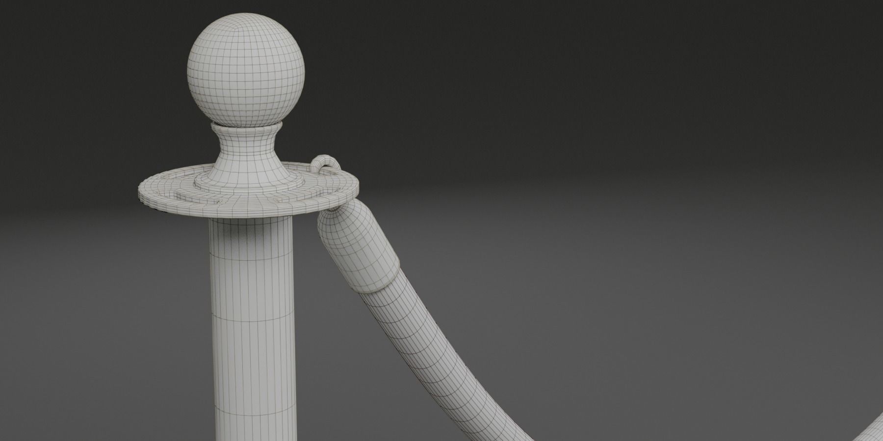 Stanchion and a Red Velvet Rope 3D model_12