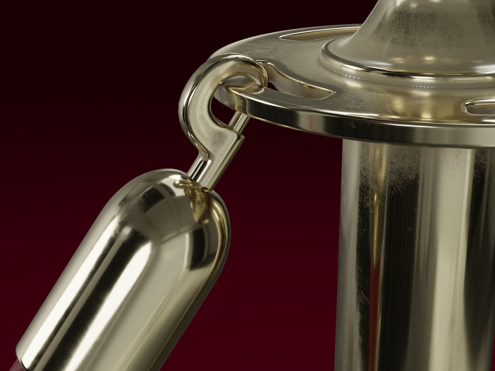 Stanchion and a Red Velvet Rope 3D model_3