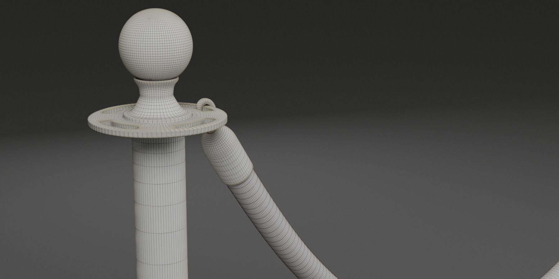 Stanchion and a Red Velvet Rope 3D model_11