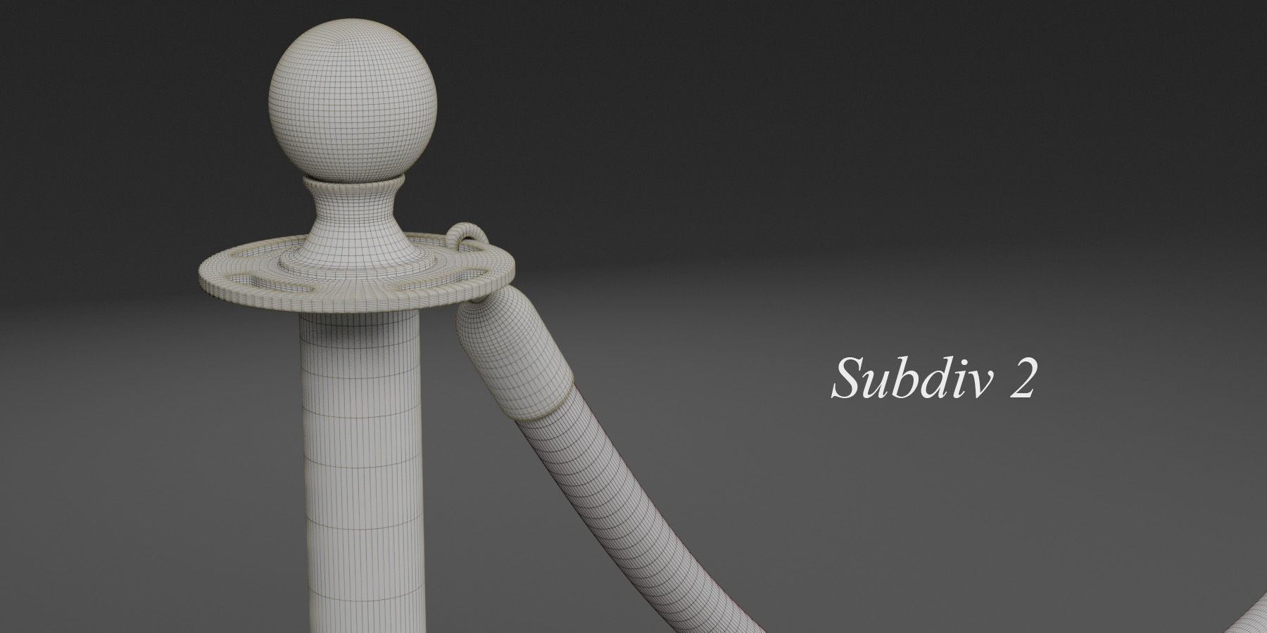 Stanchion and a Red Velvet Rope 3D model_10