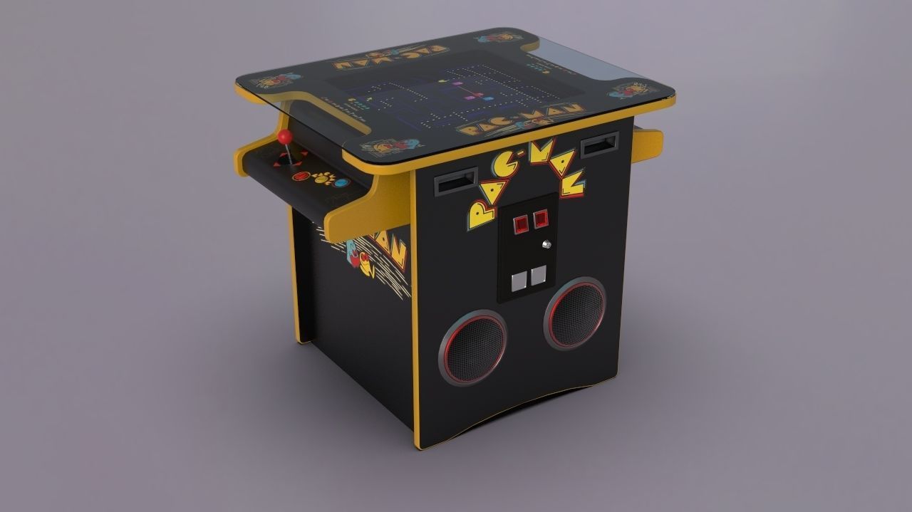 Cocktail Table Arcade Game Machine 3D model_8
