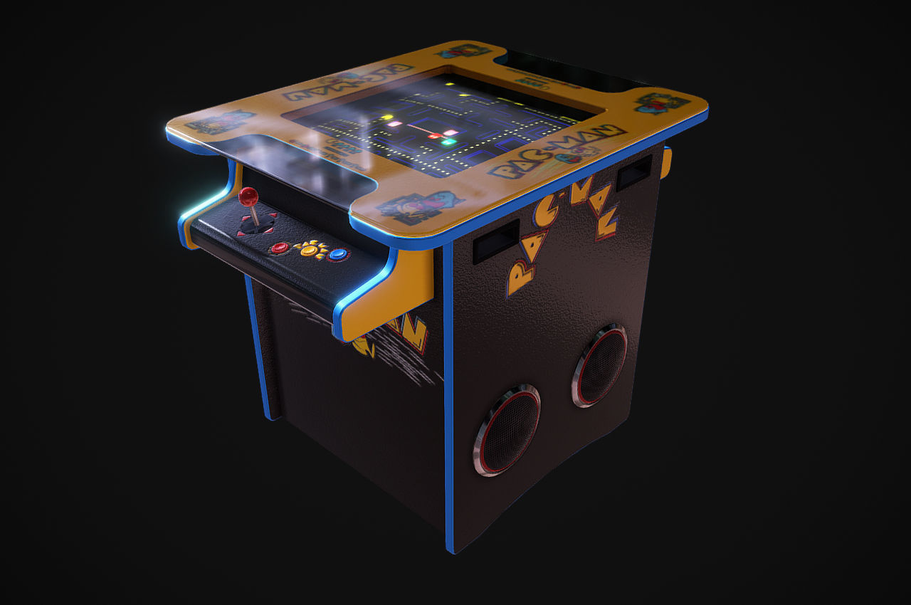 Cocktail Table Arcade Game Machine 3D model_3