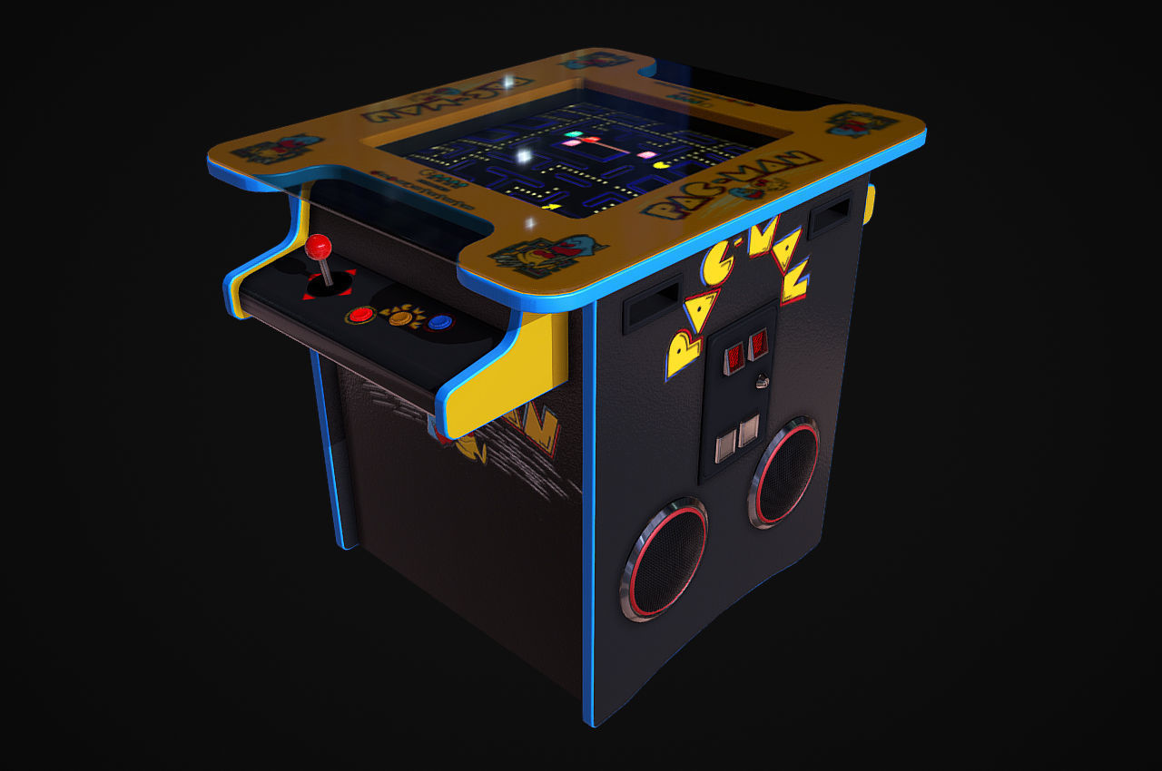 Cocktail Table Arcade Game Machine 3D model_5