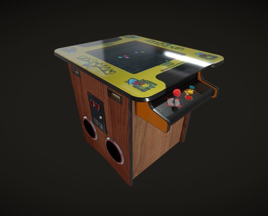 Cocktail Table Arcade Game Machine 3D model_2