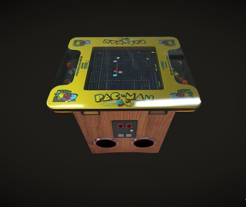 Cocktail Table Arcade Game Machine 3D model_4