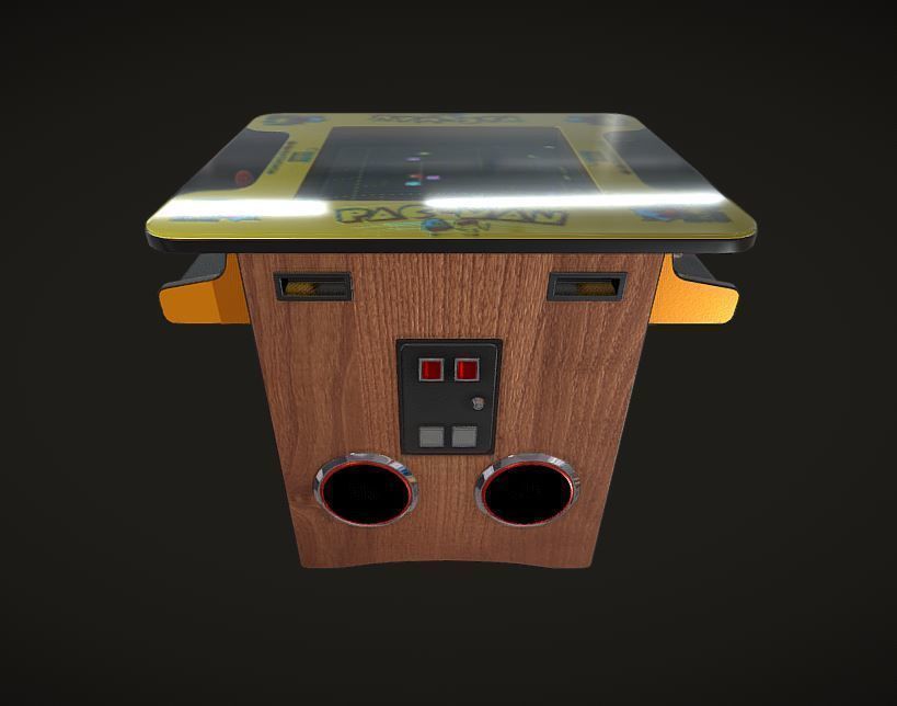Cocktail Table Arcade Game Machine 3D model_7