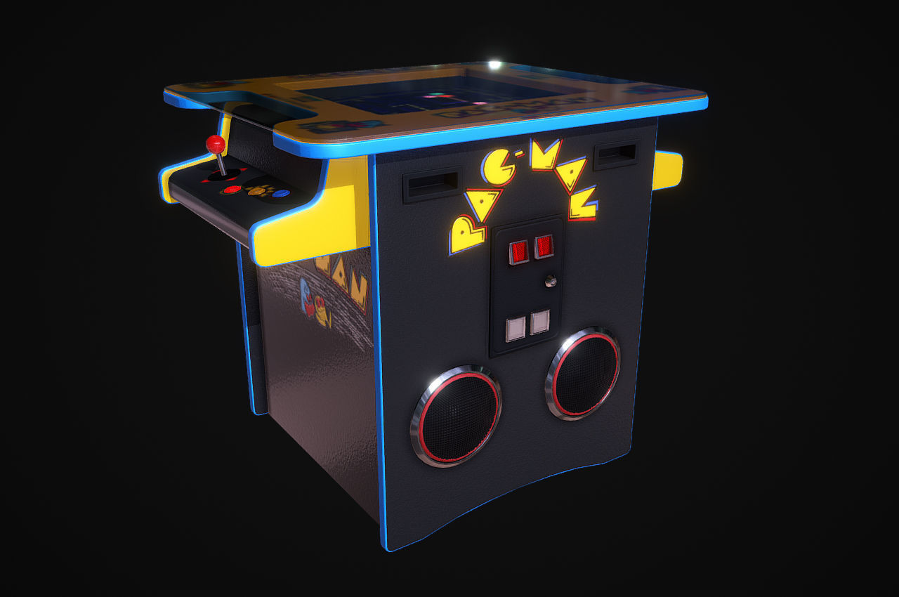 Cocktail Table Arcade Game Machine 3D model_6