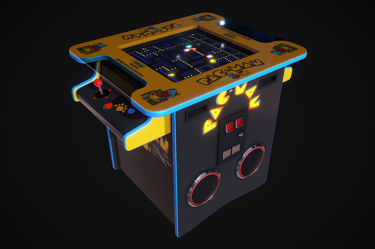 Cocktail Table Arcade Game Machine 3D model_1