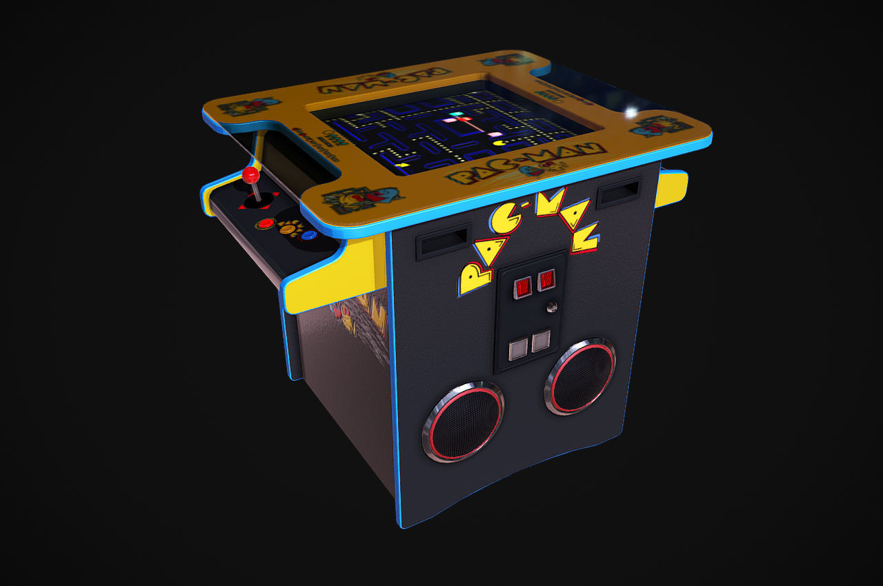 Cocktail Table Arcade Game Machine 3D model_10