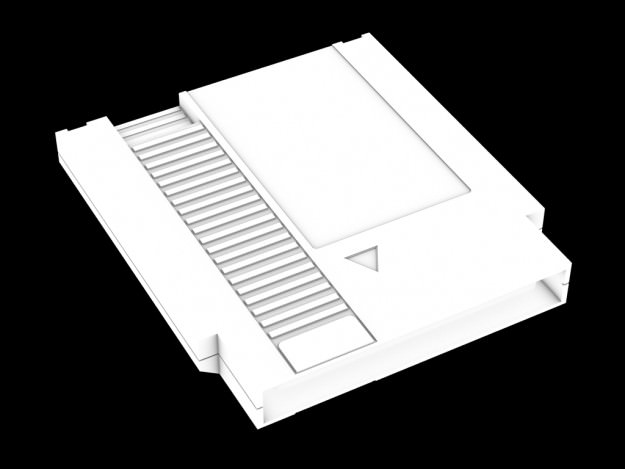 NES cartridge Low-poly 3D model_6