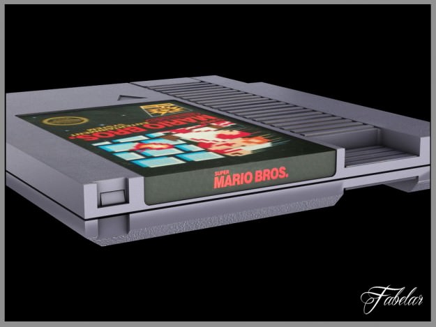 NES cartridge Low-poly 3D model_2