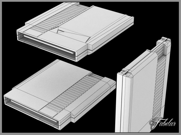 NES cartridge Low-poly 3D model_3