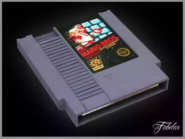 NES cartridge Low-poly 3D model