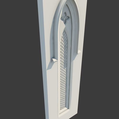 Medieval Gothic Window 01 3D model
