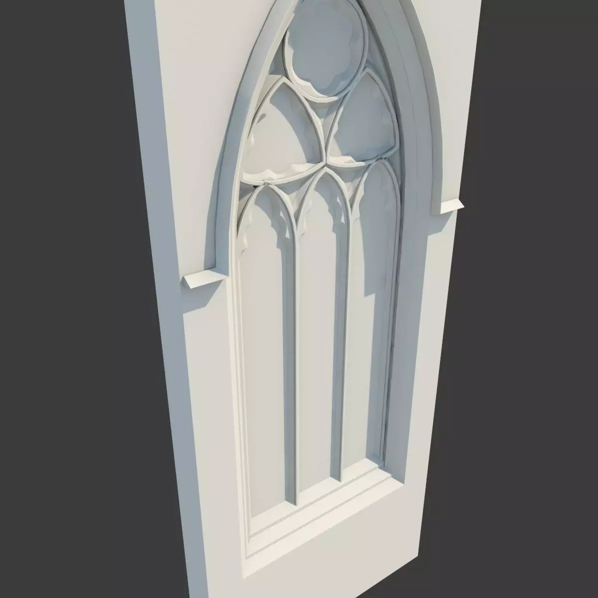 Medieval Gothic Window 02 3D model_0