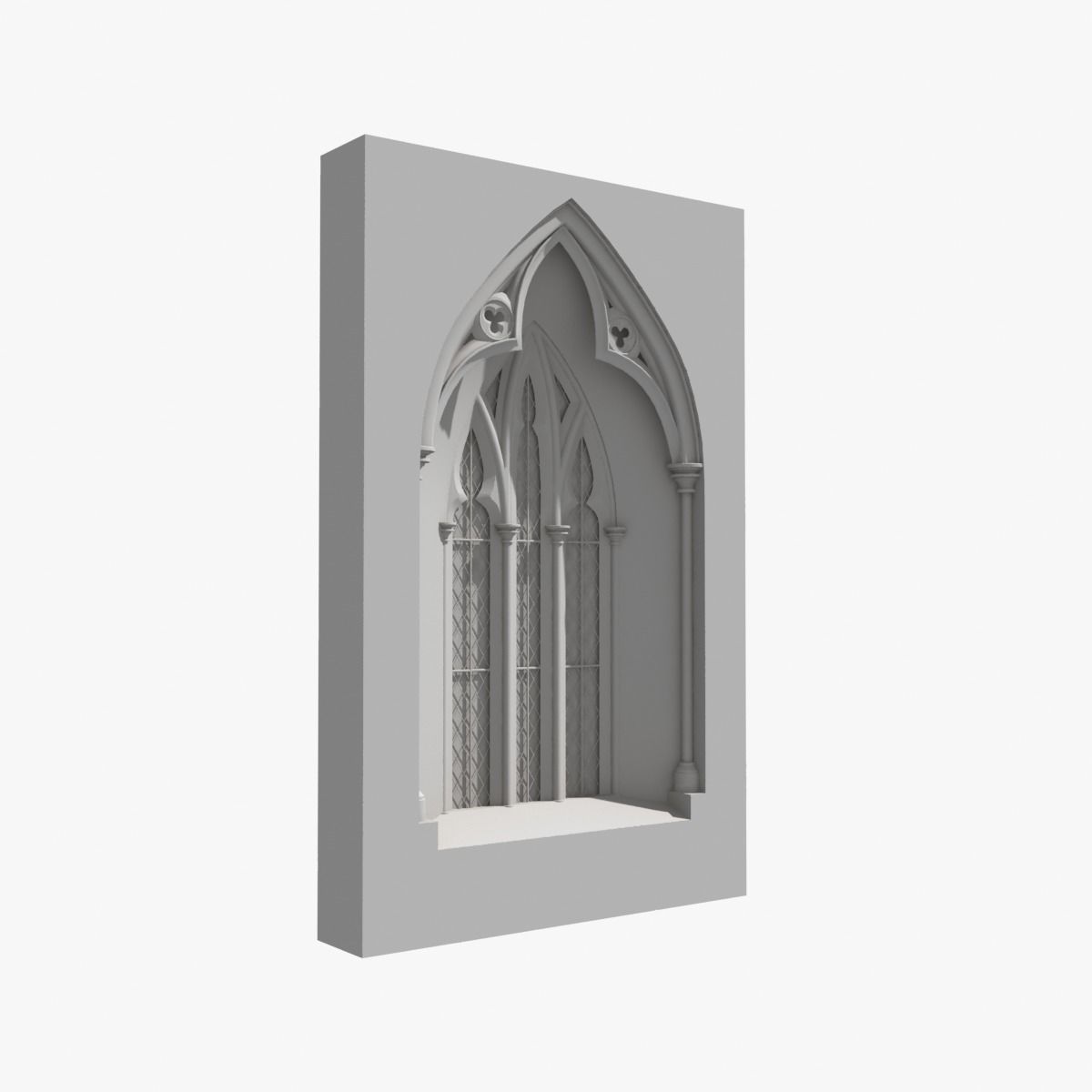 Medieval Gothic Window 03 3D model_12