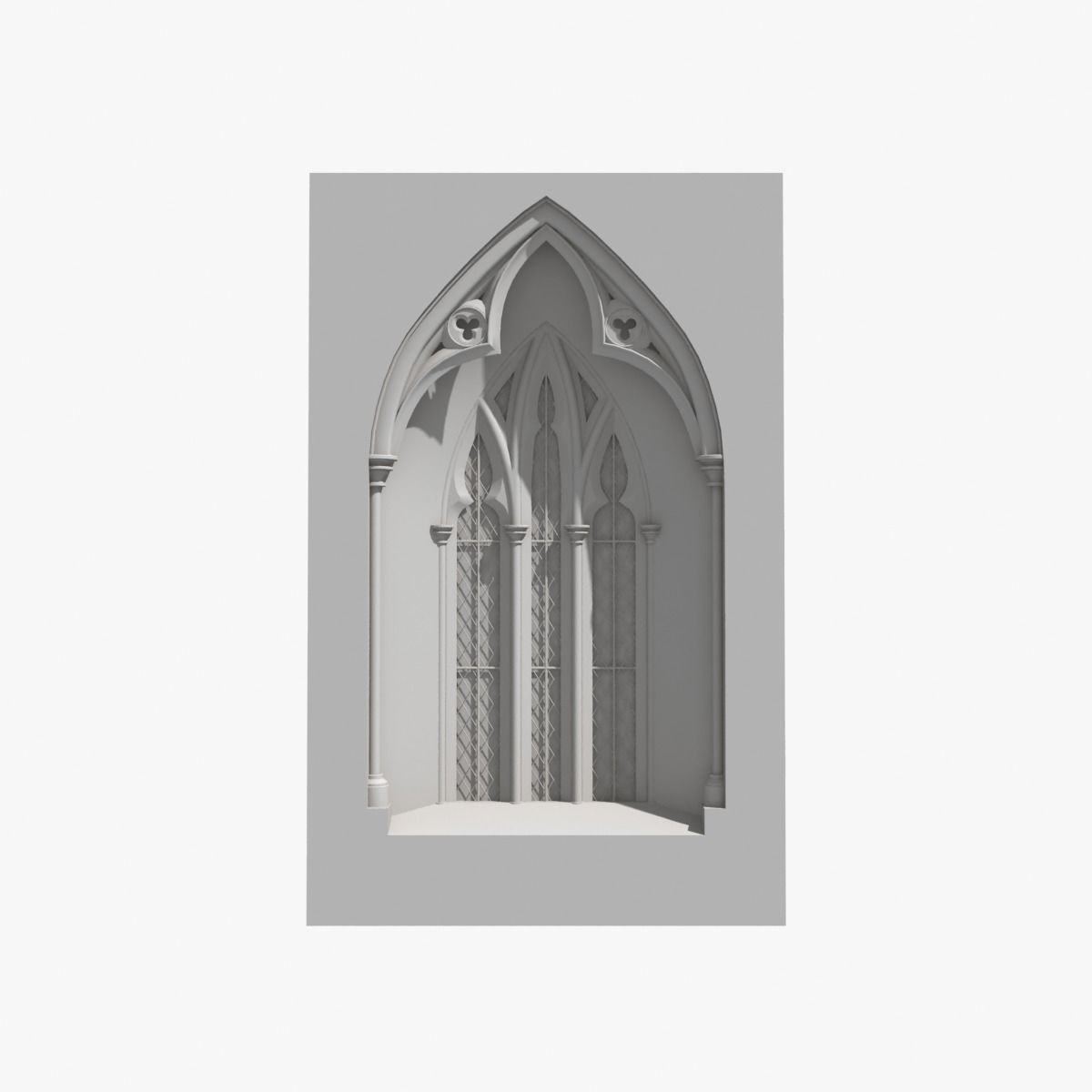 Medieval Gothic Window 03 3D model_10
