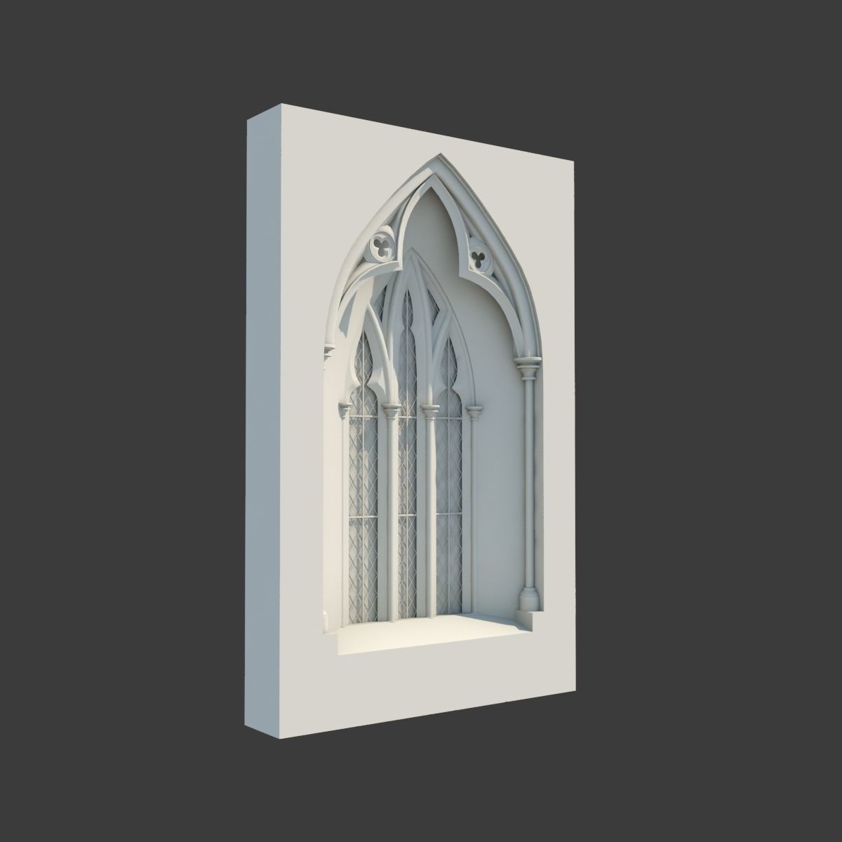 Medieval Gothic Window 03 3D model_3