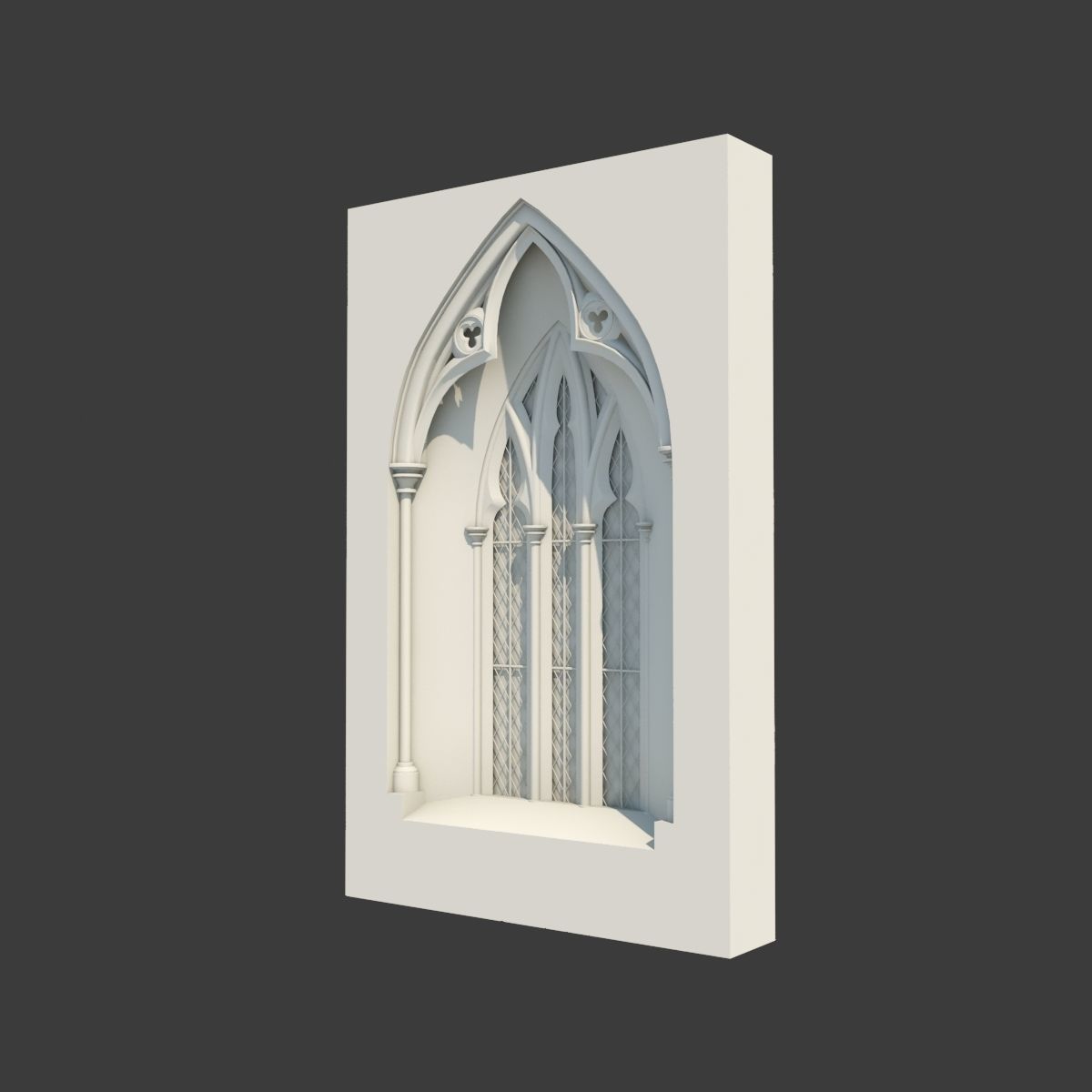 Medieval Gothic Window 03 3D model_1