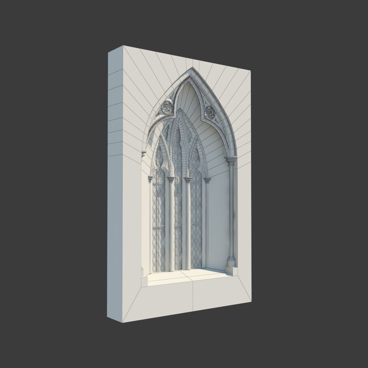 Medieval Gothic Window 03 3D model_7